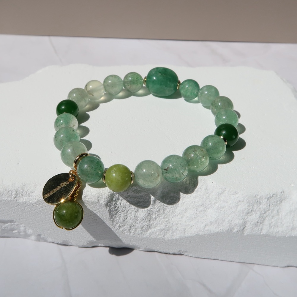 Hayamoon Chakra Alignment Green Energy Natural Healing Stone Crystal Bracelet